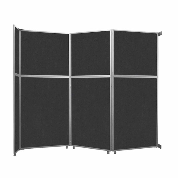 Operable Wall Folding Room Divider 11'9" x 10'3/4" Black Fabric